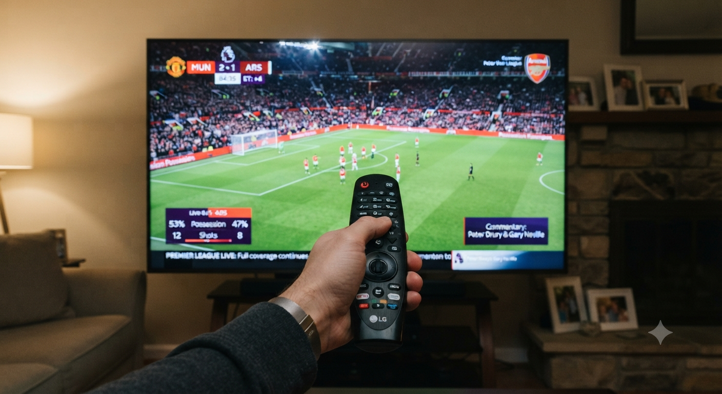 Premium IPTV live sports packages streaming on a smart TV in Canada and USA